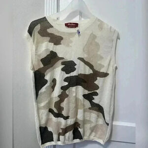 MaxMara Sheer Camo Print Blouse NEW